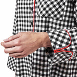 Rocky Mountain Flannel Knee Length Flannel Nightshirt in Small Buffalo Check Cuff Sleeve View