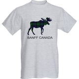 Classic Grey Blackwatch Moose T-Shirt with Banff Canada