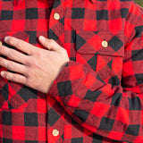 Mens Sherpa Lined Flannel Shirt Red/ Black Small Buffalo Check