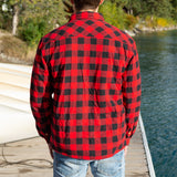 Mens Sherpa Lined Flannel Shirt Red/ Black Small Buffalo Check