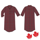 1003 / Woman's Long Flannel Nightshirt / Mini Royal Stewart Tartan