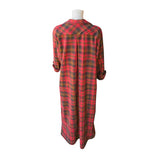 1003 / Woman's Long Flannel Nightshirt / Maple Leaf Tartan