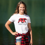 Ladies Red Bear T-Shirt With Banff Canada