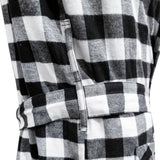 Unisex Flannel Robe in Black & White