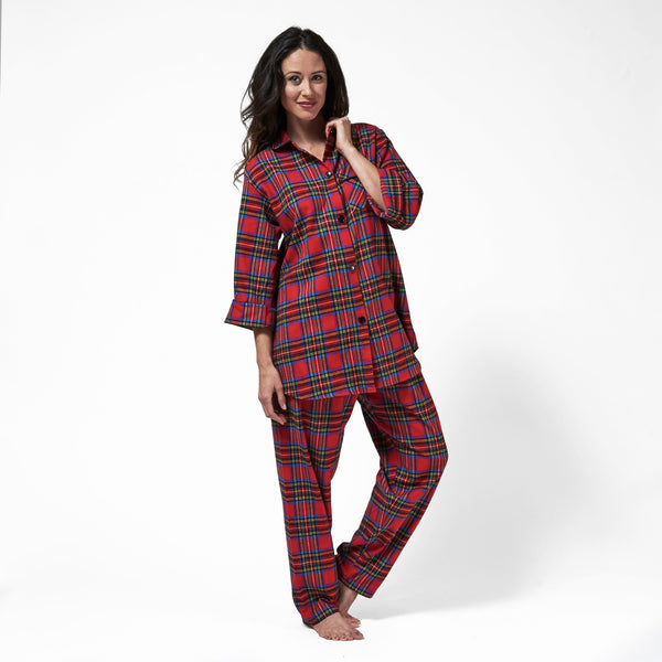 Rocky Mountain Flannel Easy Fit 2 Pc. Flannel Pyjamas in Royal Stewart Tartan Front View