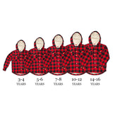 Kids Sherpa Jacket in Red Black