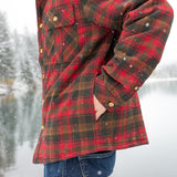 Sherpa Lined Flannel Shirt Mens Maple Leaf Tartan
