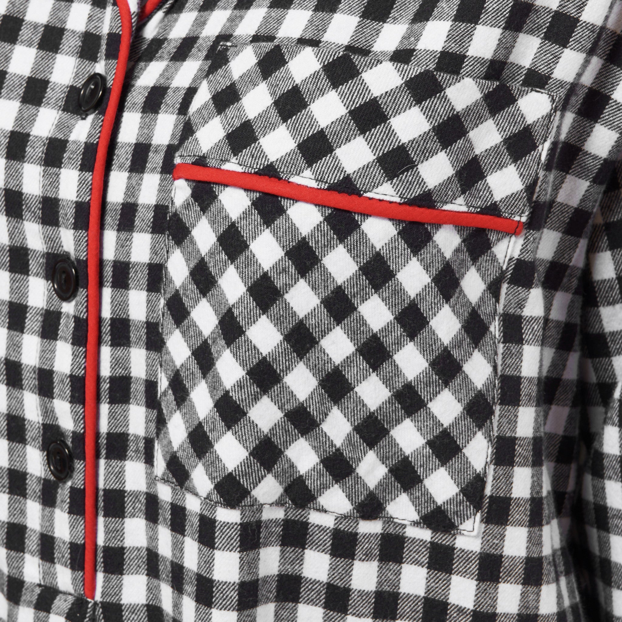 Rocky Mountain Flannel Long Flannel Nightshirt in Small Buffalo Check Pocket View