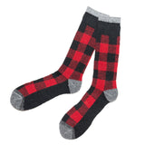 Men’s Red Buffalo Check Sock