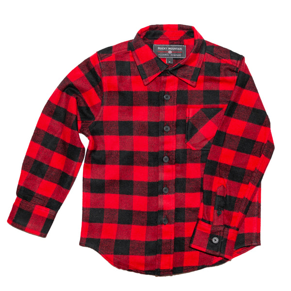 Toddlers Red and Black Buffalo Check Flannel