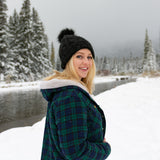 Flannel Sherpa Hooded Jacket in Blackwatch Tartan