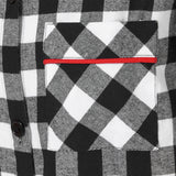 115 / Easy Fit Flannel Nightshirt / Black and White Buffalo Check