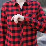 615 / Womens Flannel Shirt in Red/Black Buffalo Check